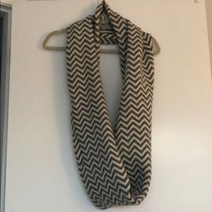 J•Crew chevron grey and white infinity scarf